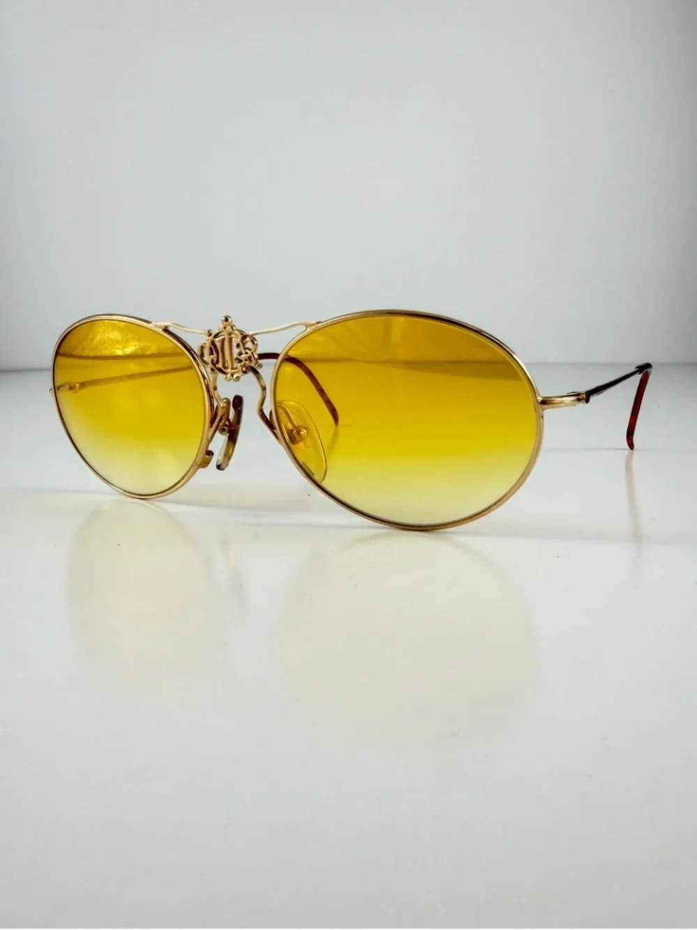Dior 2640 Royal Crest DeadStock 80s Wire Aviator Custom Sunglasses Lens Full Set
